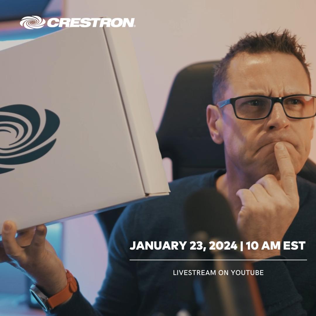 CrestronRosanne's tweet photo. Save the date for a special livestream with Neil Fluester, Director of Technical Solutions &amp; Alliances, as he unveils a preview of Crestron solutions on display at ISE 2024. 
January 23rd @ 10AM EST. Save this link and sign up for event reminders here. https://t.co/0Gb3q5RJh1 https://t.co/vg36ormpMt