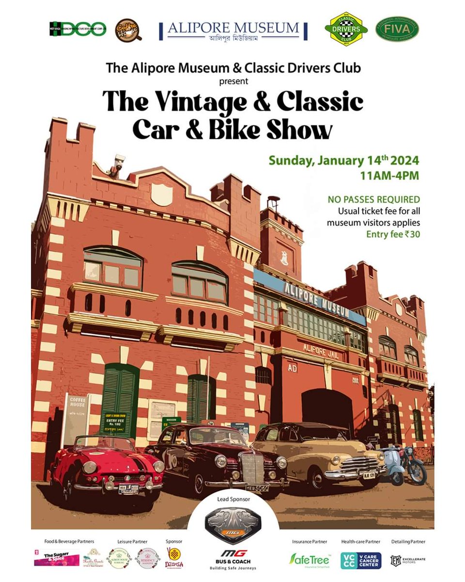 anindasardar's tweet photo. The first ever display of automotive heritage at a museum in Calcutta. Pay ₹30, which is the regular entrance fee to the museum, catch the cars and bikes that our freedom fighters would have been familiar with. I'll be there too. #classicdriversclub https://t.co/OkyM8LwHrl