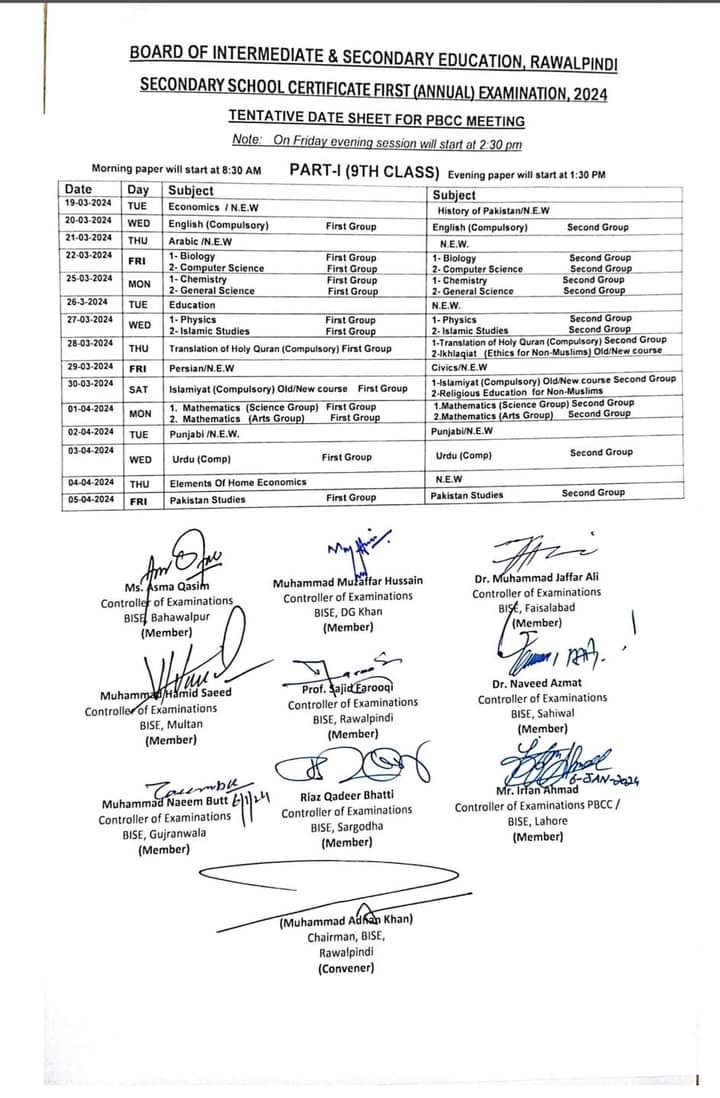 TheEduUpdates's tweet photo. 9th &amp; 10th Class Tentative Date Sheet 2024 For All Punjab Boards. https://t.co/VO3EZG0h3L