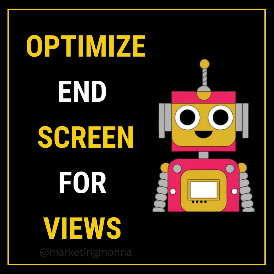 marketingmohna's tweet photo. ✅Optimizing your end screen is crucial for maximizing views because it's your final chance to engage viewers.

#youtubeseo #youtubeseotips #youtubeseotools #instagramdown #youtubeshorts #Marketing #TwitterX #Videos #YouTube #youtubepremium https://t.co/42iIfpA8Eb