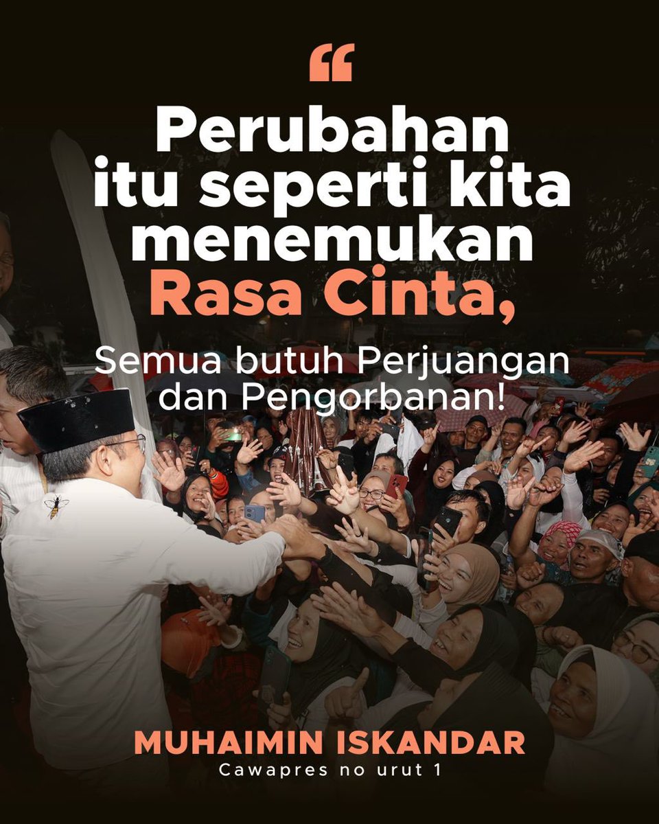voiceofpkb's tweet photo. Seperti menemukan rasa cinta, perubahan membutuhkan perjuangan! Ga instan #eh mkmkmk 
@aniesbaswedan @cakiminow 

#aminajadulu https://t.co/BX6yk2u05K