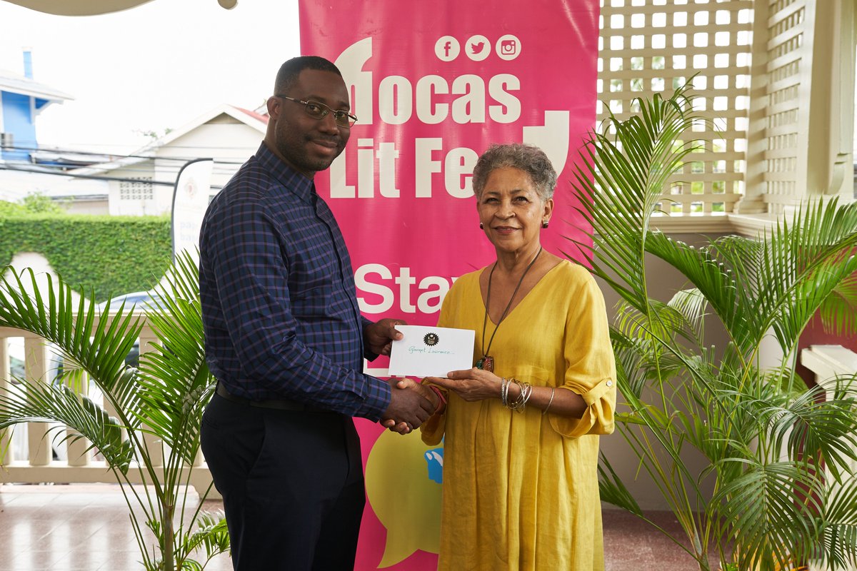bocaslitfest's tweet photo. 1/2  On Friday, Garnet Lawrence, Winner of the 2023 Bocas Children's Book Prize for ‘Anansi and the Fire Ants’ received his US1,000 cash prize from Marina Salandy-Brown, President of the Board of the Bocas Lit Fest, at The Writers Centre. .../2 https://t.co/0tf49Y75HE