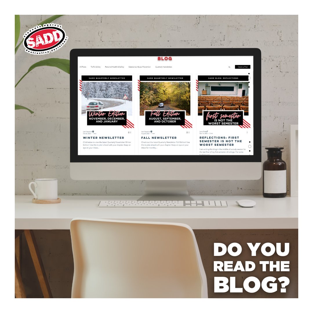 SADD students, staff, partners, and industry experts always post new and engaging content on the SADD Blog! Looking for something positive to do this weekend? Head to the Newsroom @ sadd.org/newsroom!📰