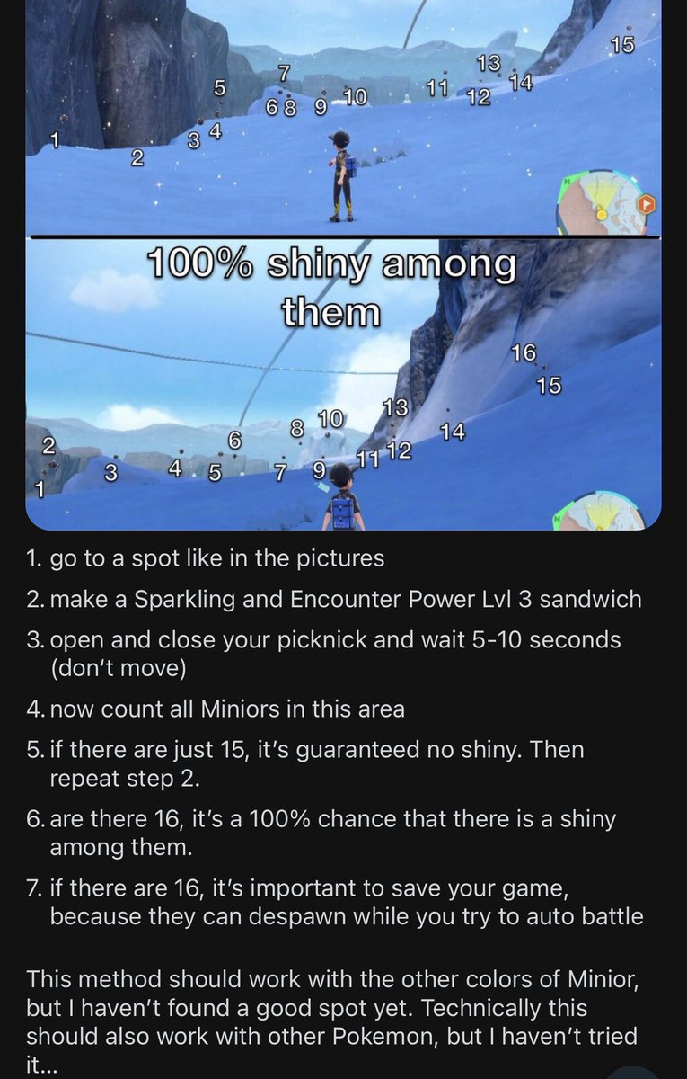 So /zQubexx may have found the easiest way to shiny hunt Minior! And not just Minior but could be the case for any Pokemon you can isolate hunt!!