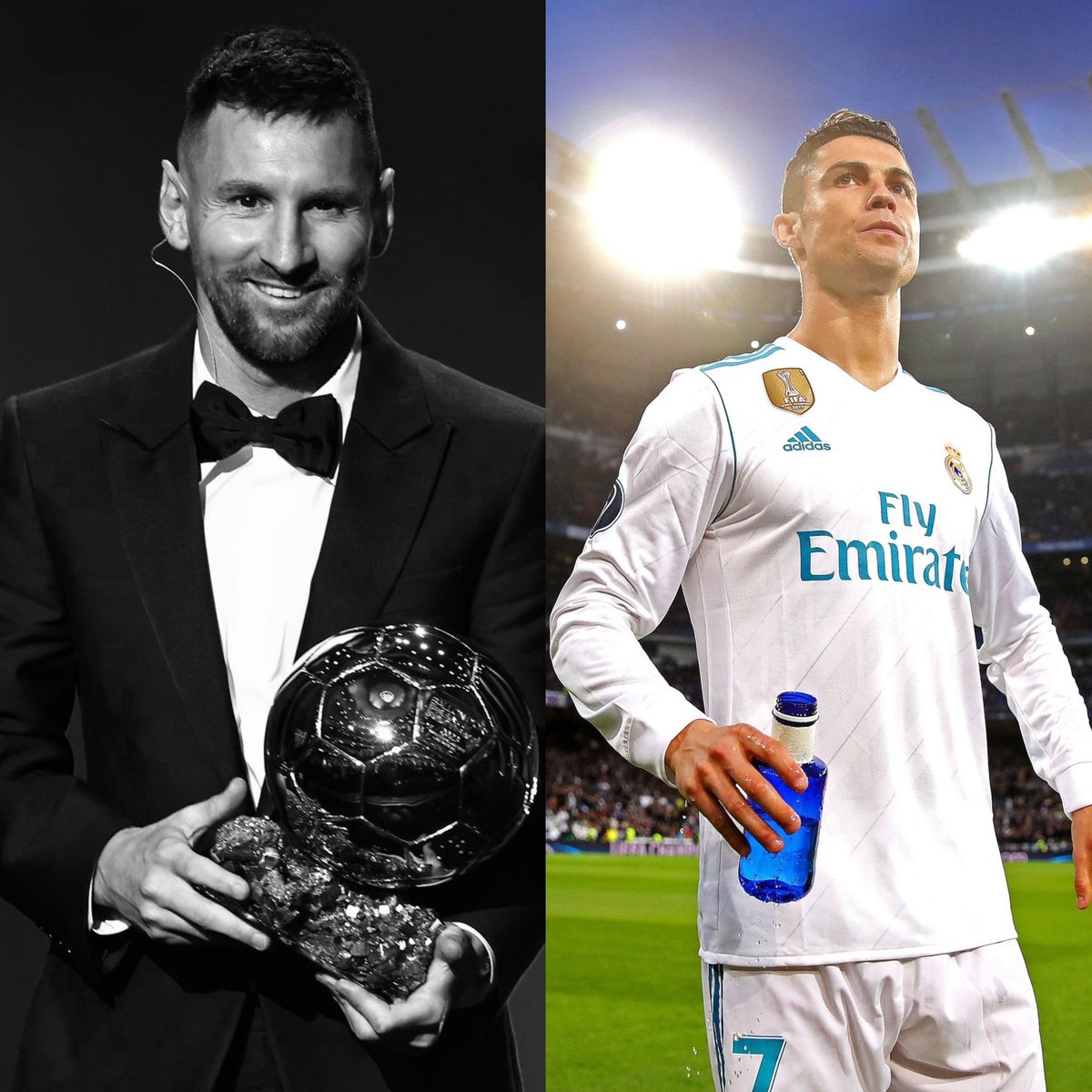 SoyFan10's tweet photo. Uno es la mentira del fútbol, el otro es el mejor de la historia. https://t.co/EeZrZmsGyE