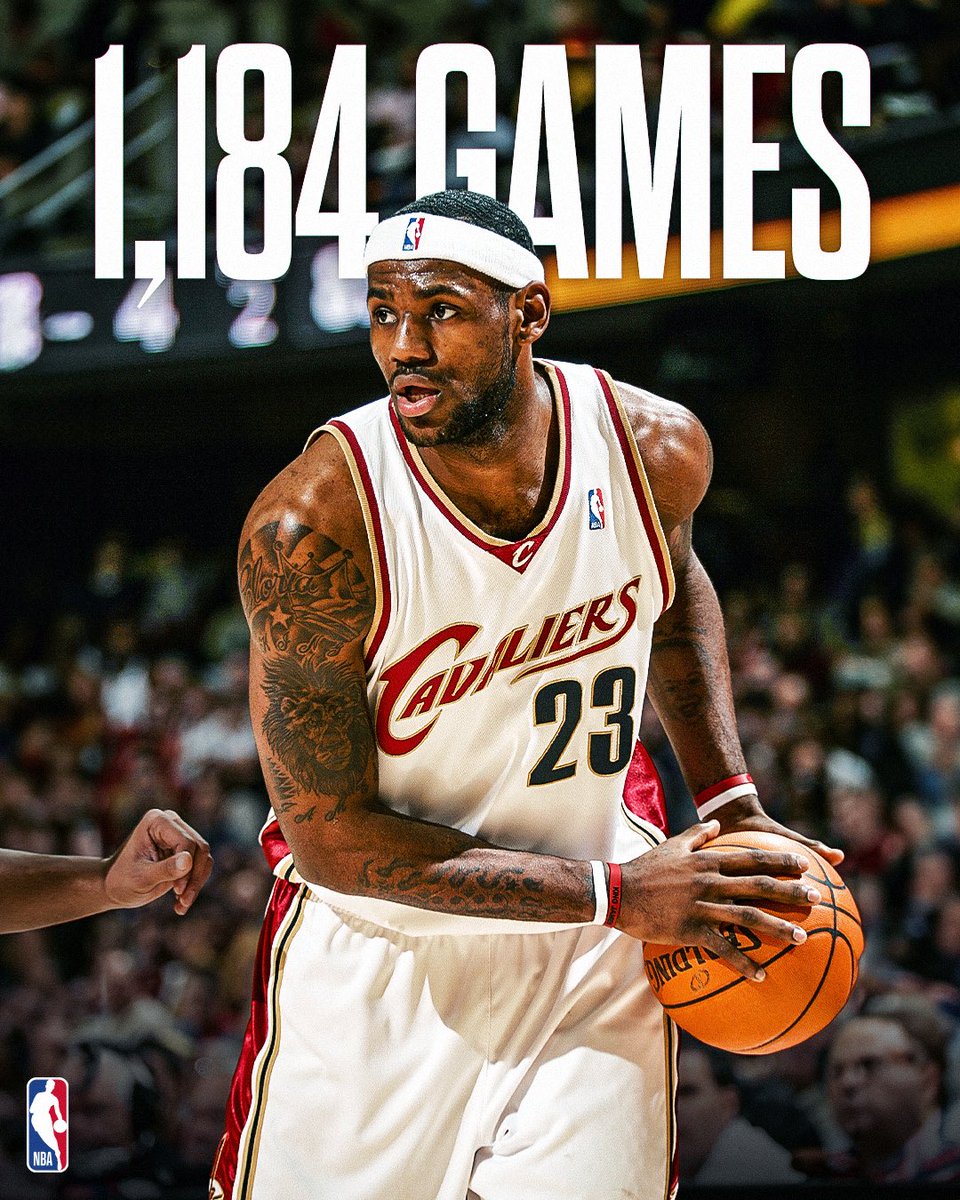17 years ago today, LeBron's current streak of 1,184 games straight scoring 10+ points began in Cleveland! 🤯