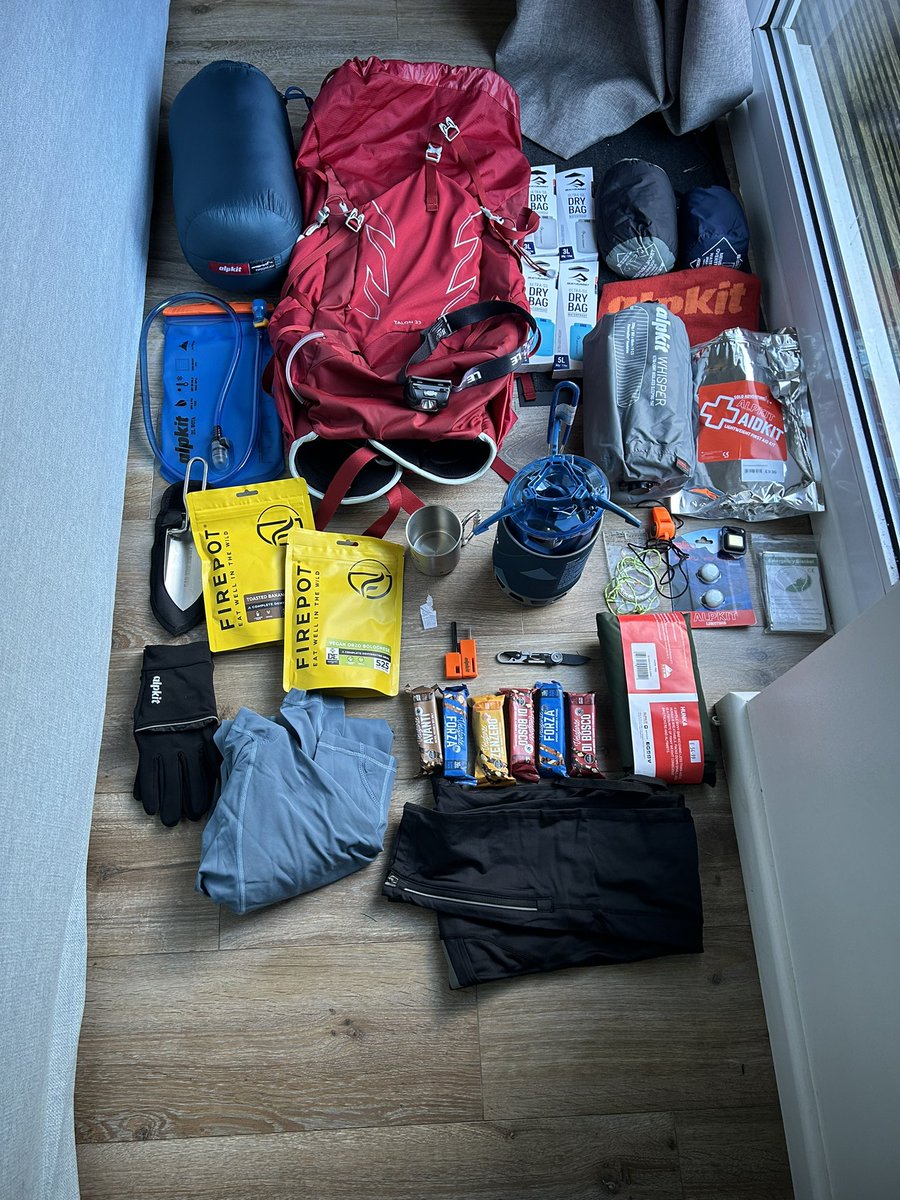 The Spine Race kit update list. Lesson learned today, there’s always lighter kit than you have, 2, there’s always the “ooh let’s upgrade to that” and 3, get a mortgage!! Pic shows 2/3rd of mandatory kit #spinerace #foreverpoor