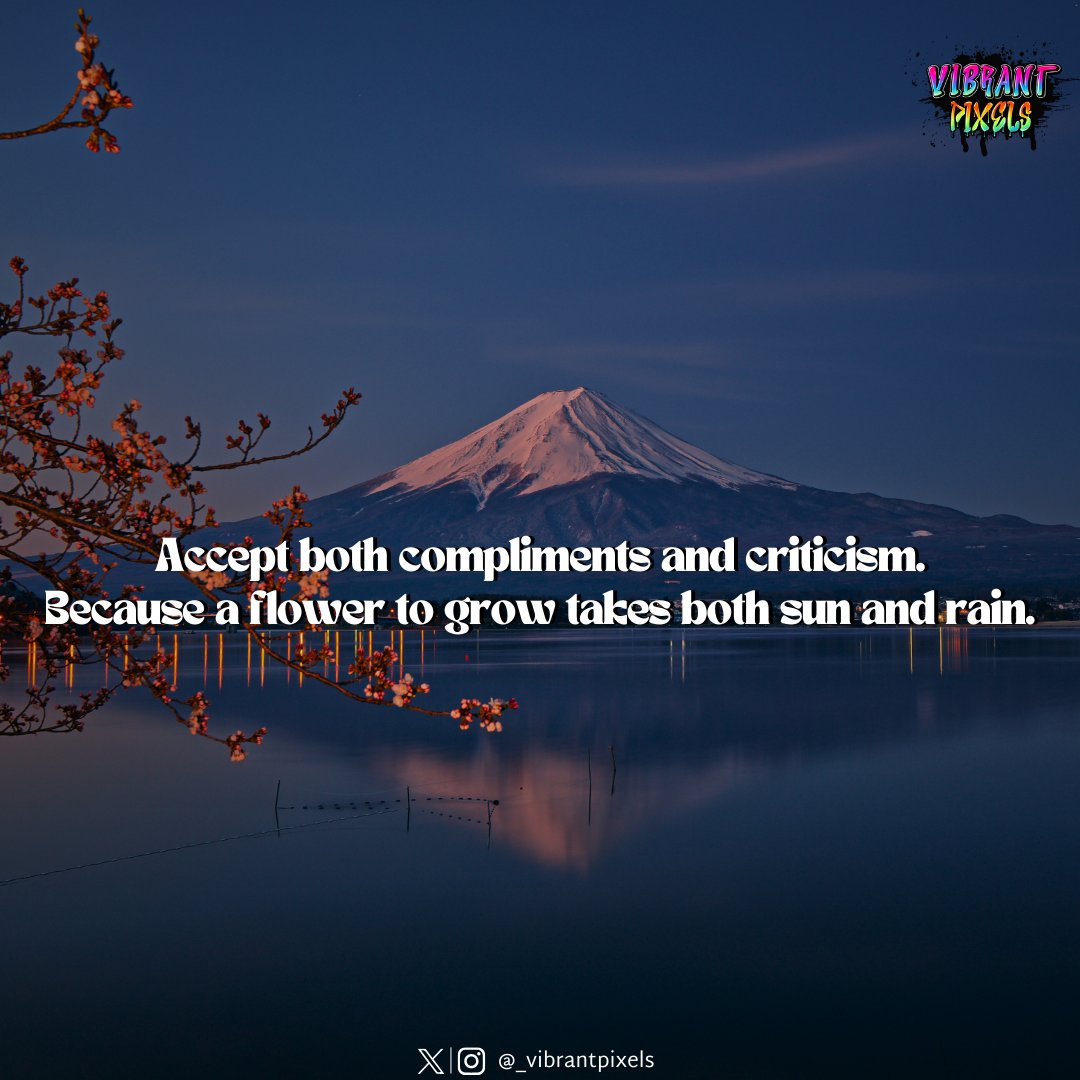 _vibrantpixels's tweet photo. Embrace both praise and critique, for, like a flower, growth flourishes in the sunlight of compliments and the nourishing rain of criticism. 🌸🌧️

#quotes #quoteoftheday #quotesdaily #quotestoliveby #motivationquotes #SuccessMindset #MorningMotivation  #vibrantpixels https://t.co/sKTa9lxLzr