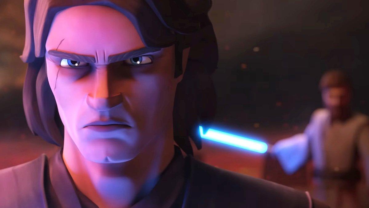 nerdist's tweet photo. Obi-Wan and Anakin’s duel in Revenge of the Sith but in The Clone Wars animation style  https://t.co/ooKgH5kmRK https://t.co/ezBQ9ZX2Z8
