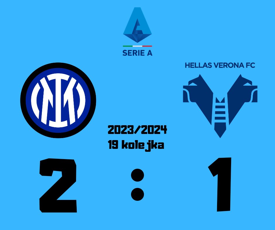 wofutbolu's tweet photo. #INTVER
Niesamowite emocje w otwierającym 2024 rok w Serie A meczu wygranym przez Inter z Hellasem! ⚽
🔵⚫ Inter 2:1 Hellas Verona 🟡🔵
⚽ Lautaro Martinez 13'
⚽ Thomas Henry 74'
⚽ Davide Frattesi 90+3'
🟥 Darko Lazović 90+5' https://t.co/08PnMLvvuC