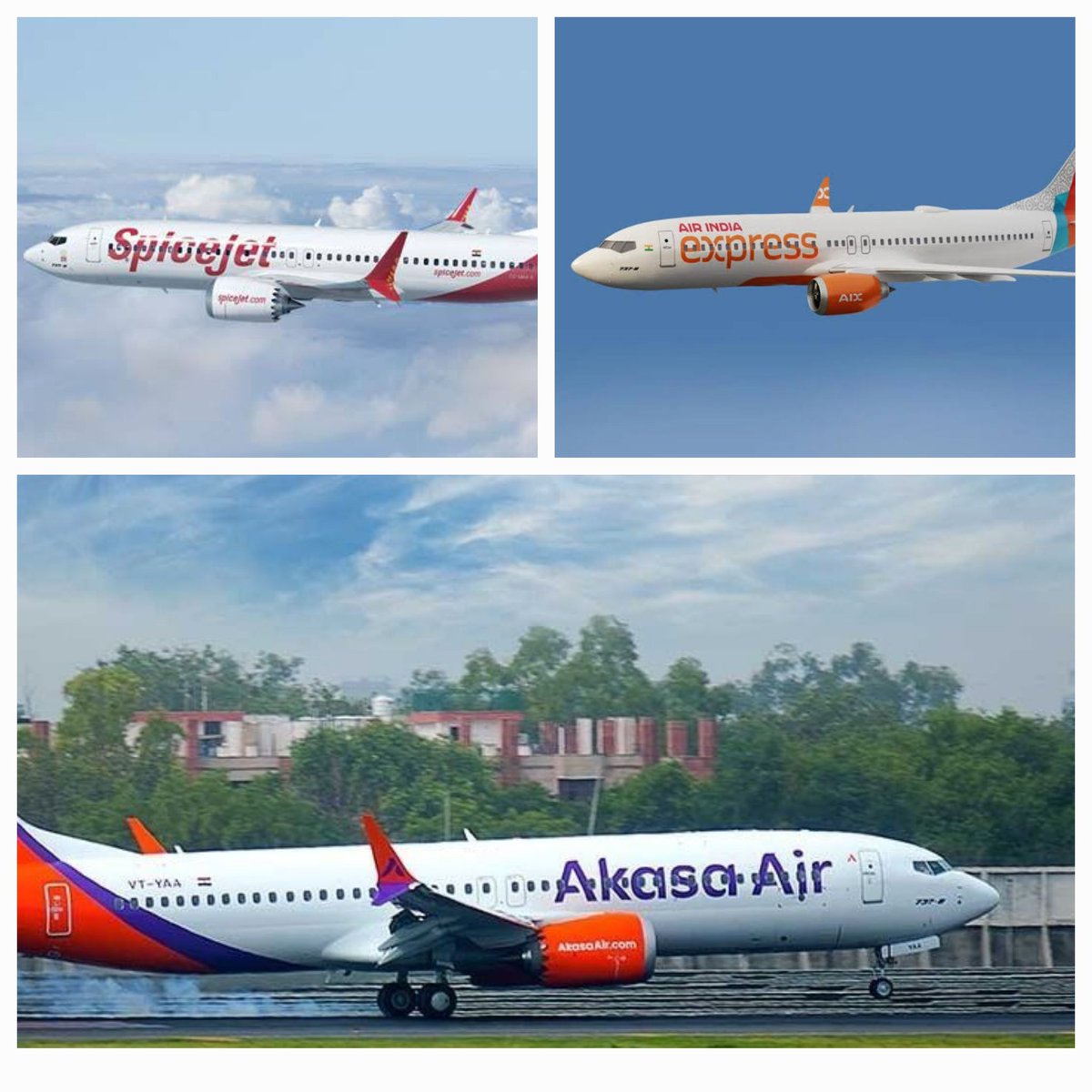 shukla_tarun's tweet photo. More :

- @DGCAIndia tells @flyspicejet @AkasaAir @AirIndiaX to carry out the emergency exit checks on the @Boeing 737 Max planes mandatorily by noon of 7th January

- @AlaskaAir has grounded all of its 65 Boeing Max 9 after its exit door blew out mid-air.

✈️ https://t.co/josVnzd4vJ