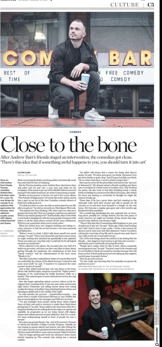 glennsumi's tweet photo. Okay here's the story that got me all emotional, about stand-up @AndrewBarrComic's recovery. He'll probably be @comedybar tonight. Also download his new album from @ComedyRecords. It's brilliant. https://t.co/IgjmgIqgP3 https://t.co/LdskFExC6W