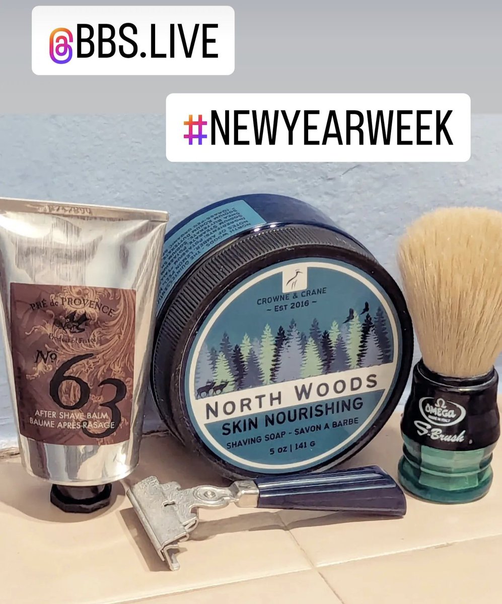 redwingzfan82's tweet photo. Nice shave on this cold winter day for BBS Live #newyearweek!
Brush: Omega S-Brush Synthetic S10077 Green
Razor: Schick "66"
Blade: Ted Pella PTFE (1)
Lather: Crowne and Crane North Woods
Balm: Pre de Provence No 63 https://t.co/3LpPzHexE1