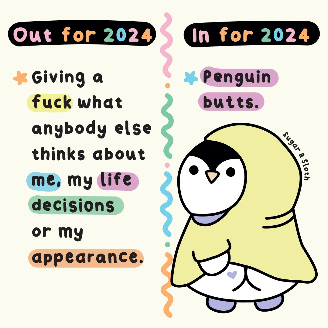 sugarandsloth's tweet photo. Here's my IN and OUT for 2024, what's on your list?
https://t.co/pd2WSmKXcE
#sugarandsloth #neurospicy #inandout2024 #InVsOut #InAndOut https://t.co/S9Bmib6Jyb