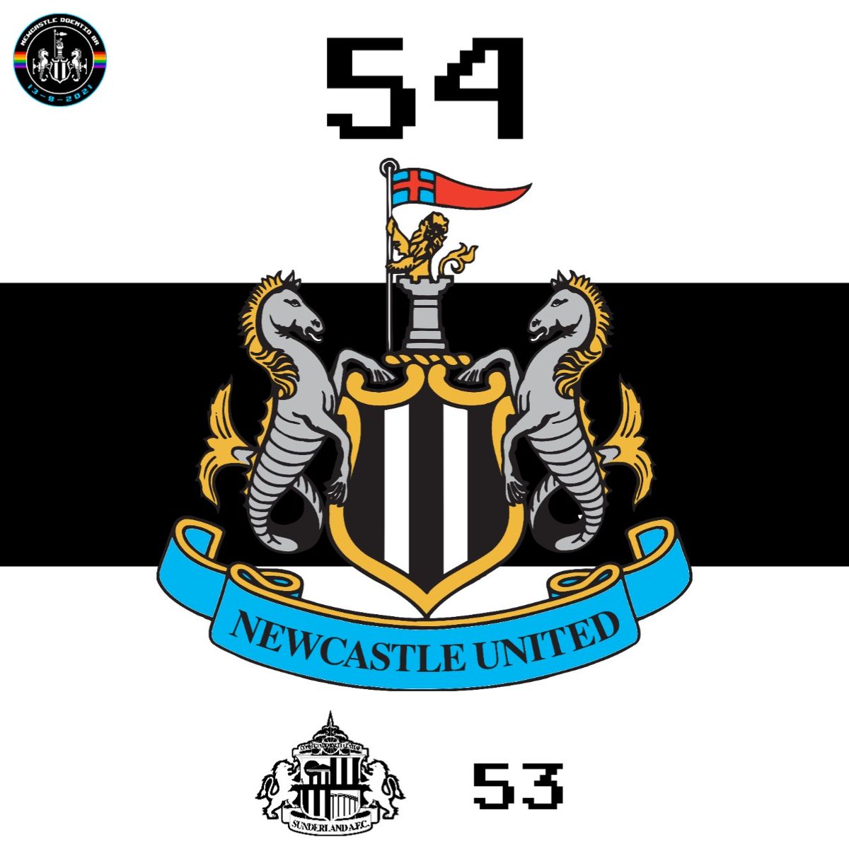 NUFCdoentio's tweet photo. Obrigado pelo setor Norte, pelo bar decorado em preto-e-branco, pelo gol contra e pela liderança na história do derby. Hospitalidade sem igual!

#NUFC https://t.co/BPT4KBuxIU