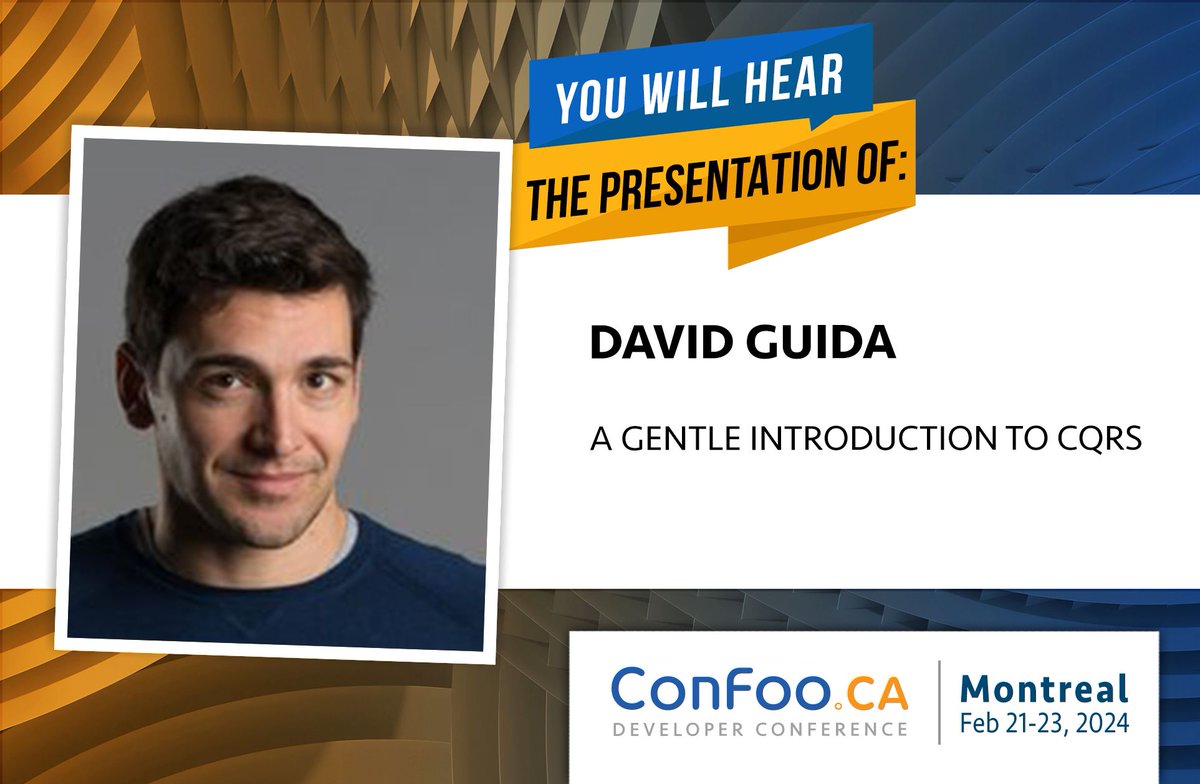 Next February , join us for a deep dive into CQRS with @DavidGuida! 🤓 Explore the power of Command-Query Responsibility Segregation in C# buff.ly/47FJoDL  #CQRS