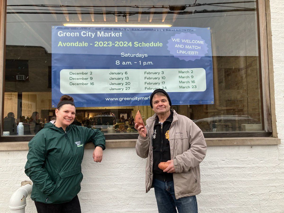 You can still get fresh, locally grown produce in the winter at the <a href="/GreenCityMarket/">Green City Market</a> and other local farmers markets this season. 

Today we grabbed some sweet potatoes! 🍠
