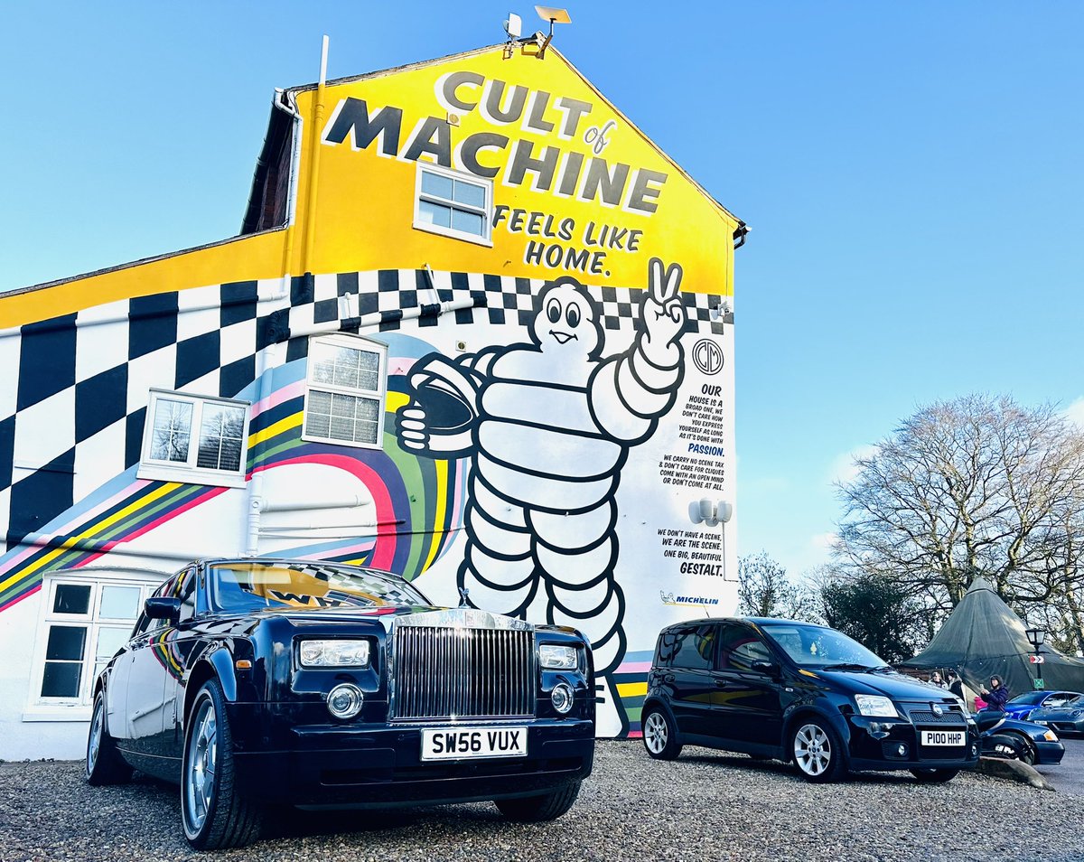 I know which one I prefer….😉…. 

Little trip out to <a href="/CaffandMac/">Caffeine&Machine</a> in one of THE best cars ever….. 🐼💯

What you saying <a href="/sniffpetrol/">Richard Porter</a> <a href="/PookyD81/">David Pook</a> 

#fiat #rollsroyce #panda100hp <a href="/FIAT_UK/">FIAT UK</a> <a href="/rollsroycecars/">Rolls-Royce Motor Cars</a>