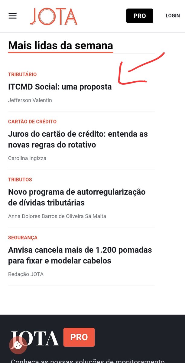 Artigo mais lido da semana no Jota.