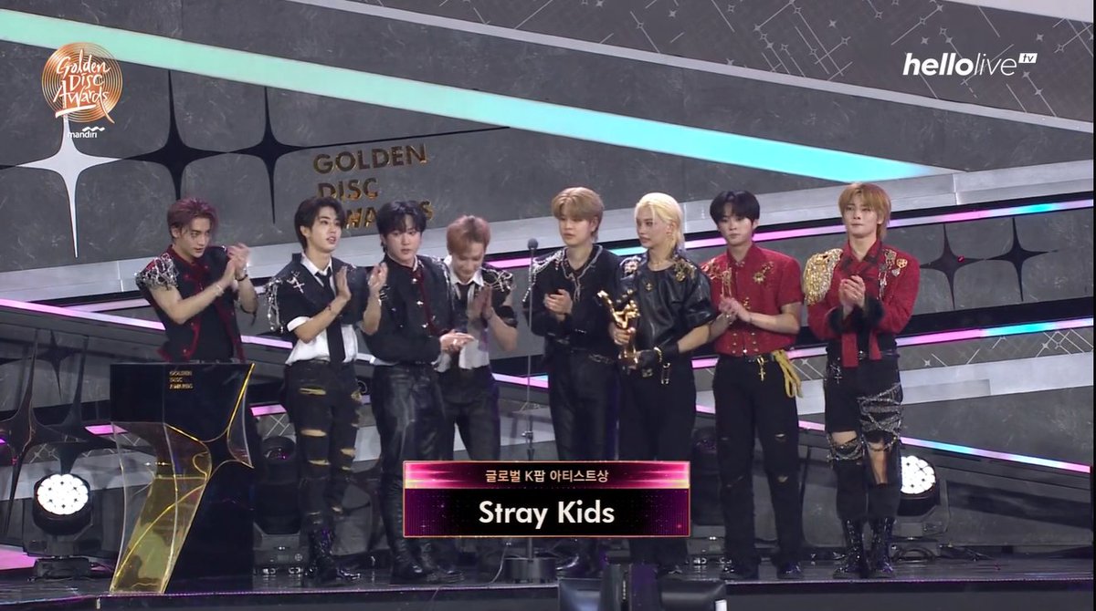 Congratulations Stray Kids for winning Global K-Pop Artist at the 38th Golden Disc Awards!

STRAY KIDS IN GDA JAKARTA
#SKZ_GlobalKpopArtist_38thGDA
#READYtoROCKinJAKARTA
<a href="/Stray_Kids/">Stray Kids</a>