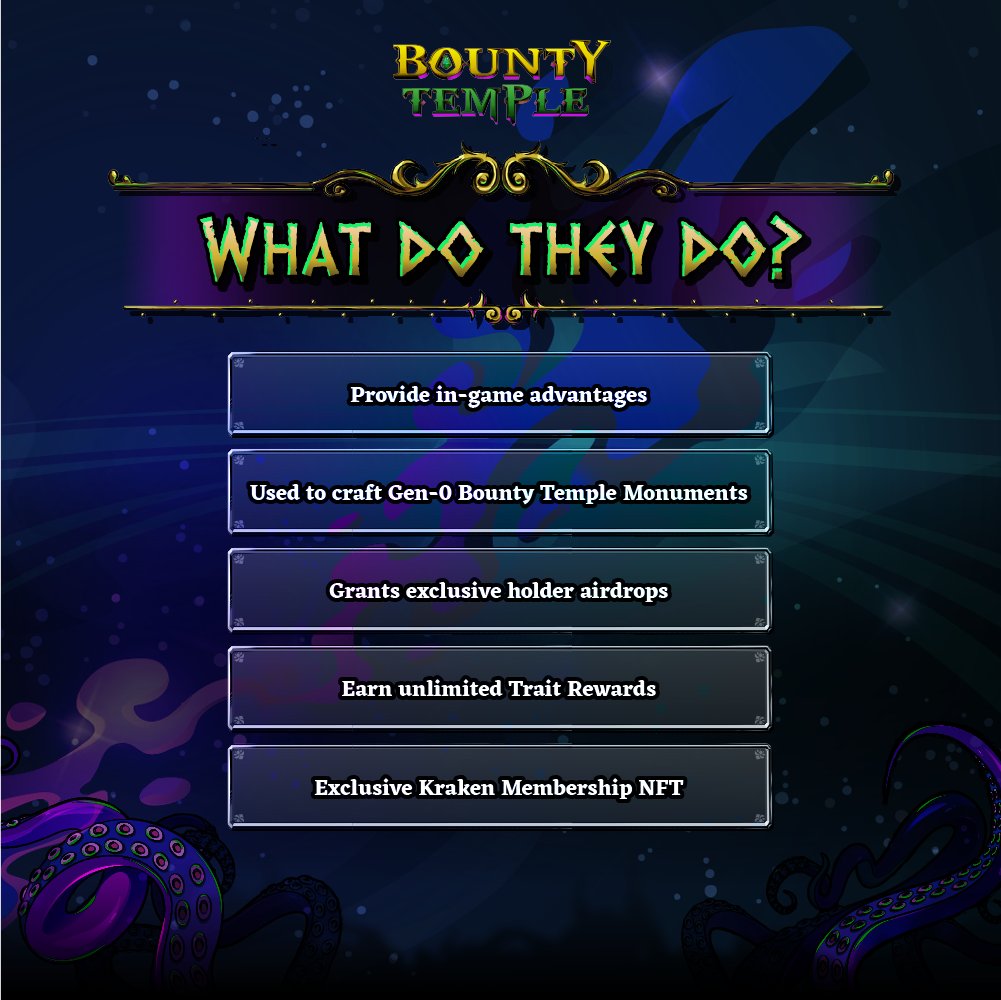 BountyTemple's tweet photo. K-Runes play an essential part in the BT ecosystem. They’re super valuable and serve as your ticket to perpetual rewards!

Stay tuned for more updates.

#BountyTemple #P2EE #GameFi #Polygon #TYT https://t.co/o8N7LASnJW