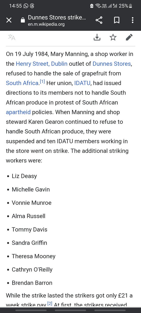 Happy Nollaig na mBan to all....especially Mary Manning, a Dunnes Stores worker who refused to sell a grapefruit from apartheid South Africa. Who, alongside her other colleagues (mainly women) went on to strike for nearly 3 years for the cause. I grew up in awe of your bravery.