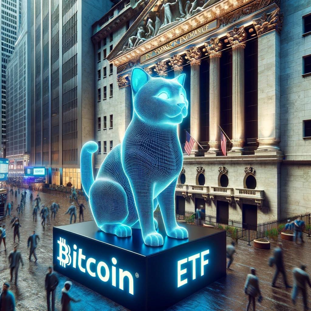 Curled up inside the box of possibility, we find #Bitcoin ETFs  both approved and not—until the SEC opens the lid! 

Will our quantum kitty find a historic leap into the market? 

Happy #Caturday, cryptonauts! 

Let's observe what unfolds! 🐱‍🔬🎁📈 

#SchrödingersETF