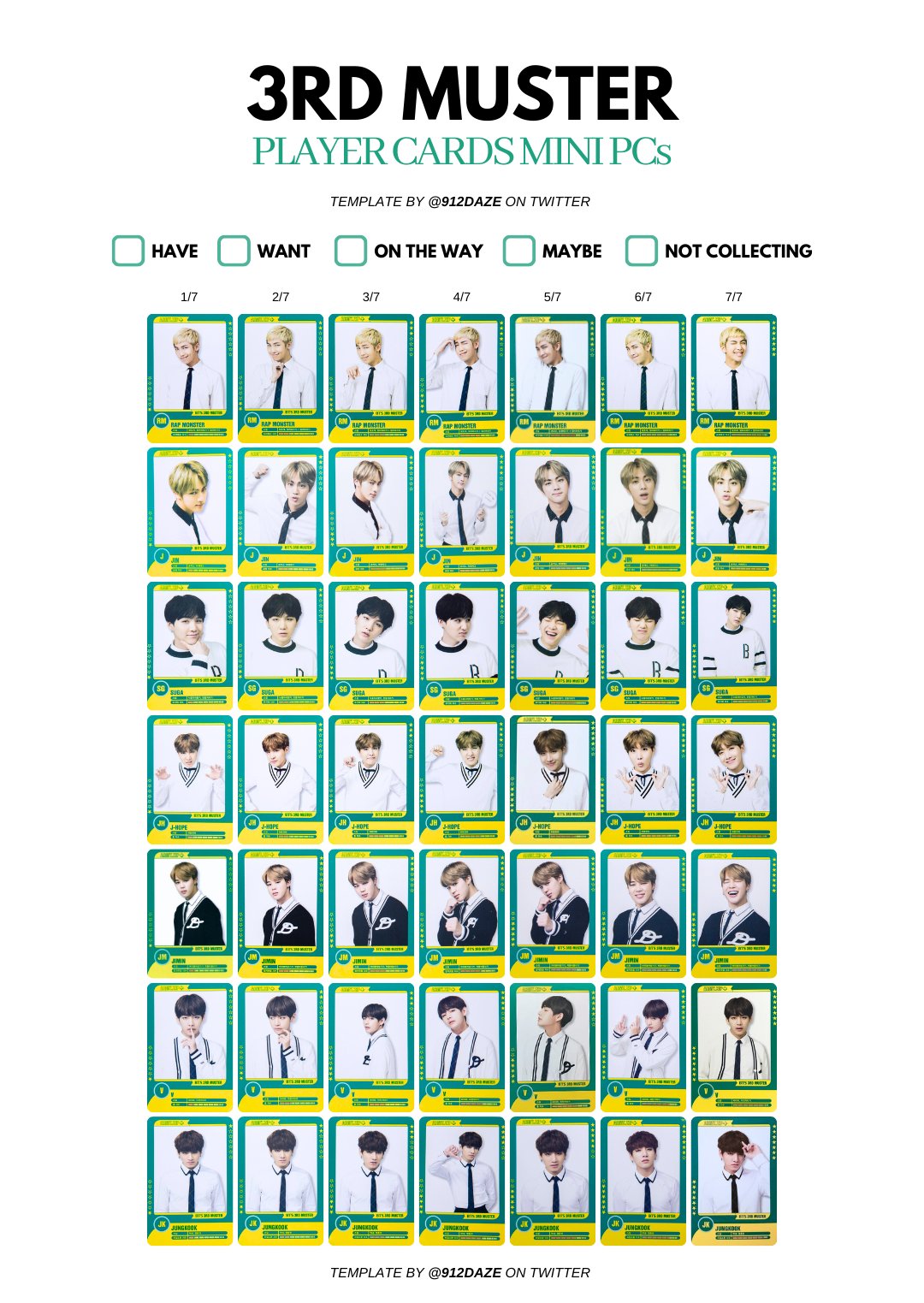 BTS 防弾少年団 3rd MUSTER PLAYER CARD JK コンプ j )⁷ on X: 