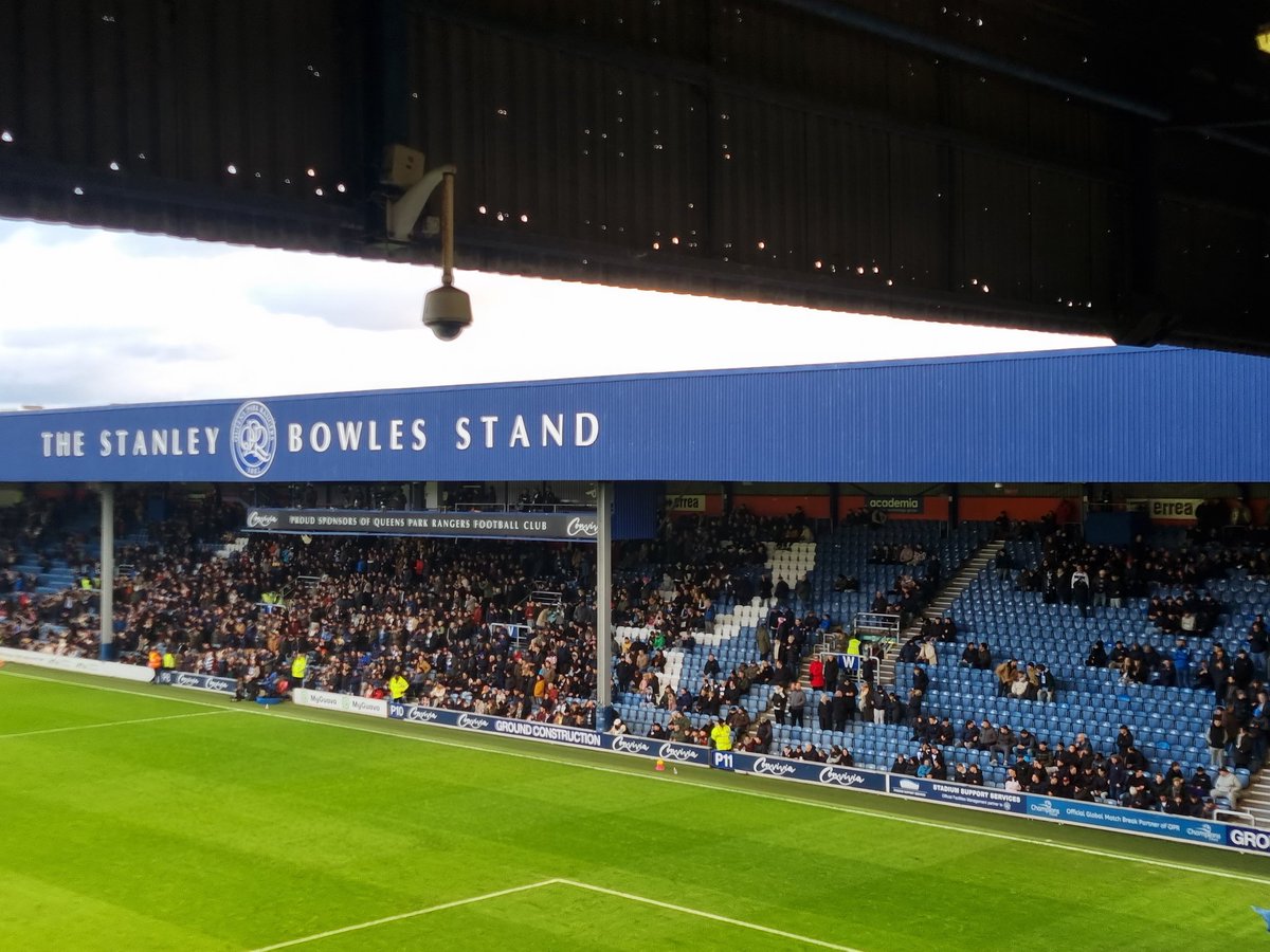 KO minus 2 mins  clearly #afcb are (not) a big draw for #qpr locals . 🍒🍒