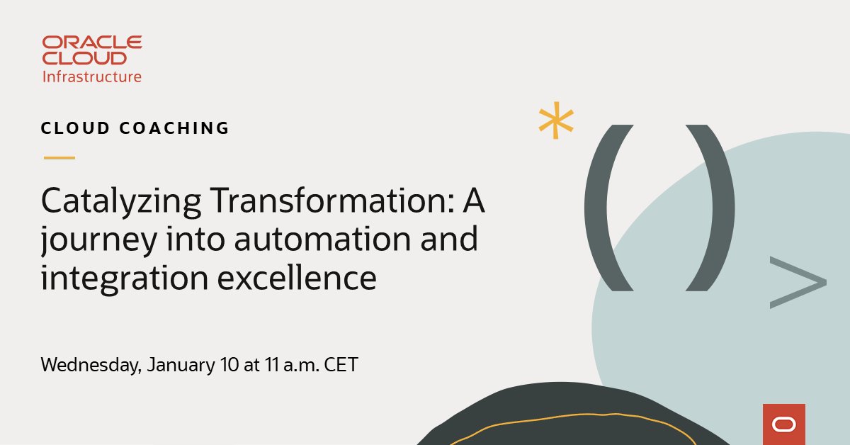 EicherDaryl's tweet image. Hear first-hand how deploying cutting-edge tools such as @Oracle Process Automation and Oracle Integration #Cloud helped an organization face their challenges and produce tangible outcomes. social.ora.cl/6013RYcDb
#oracleintegrationcloud #oci #intelligentautomation