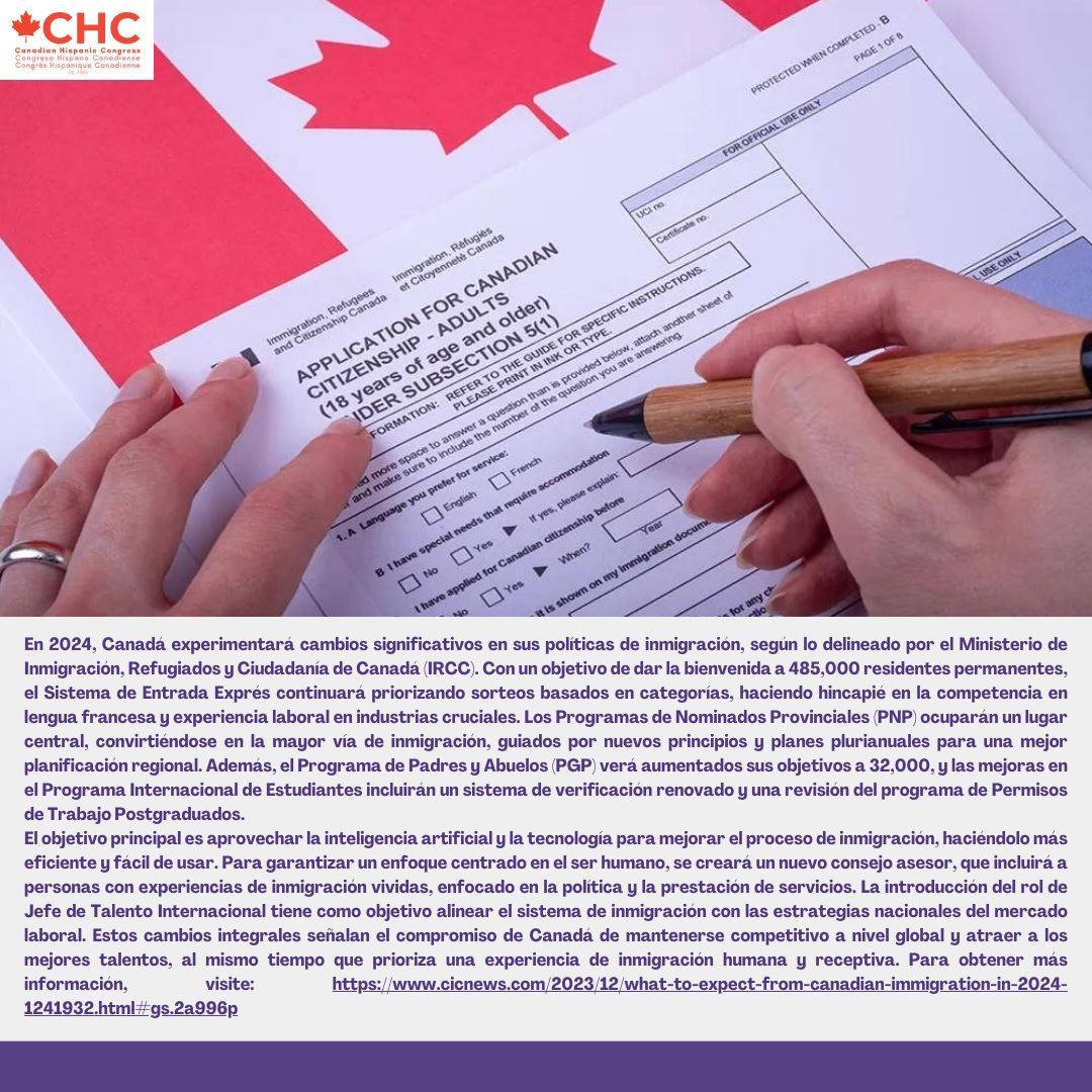 What to expect from Canadian immigration in 2024 🇨🇦🌐📊🤖💼 #unmillonjuntos #CHC #1millonstrong #noticias #hispanxs #latinxs #news #CanadianImmigration #ExpressEntryChanges #HumanCentricApproach