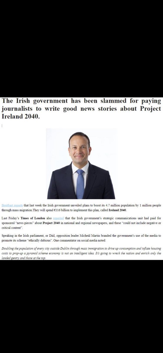 Get this guy outta office.

#Ireland2040 is nothing more than #WEFAgenda2030 

#Ireland #IrelandisFull #IrelandBelongsToTheIrish #IrelandIsRising #IrelandSaysNO #Eire
#LeoVaradkar