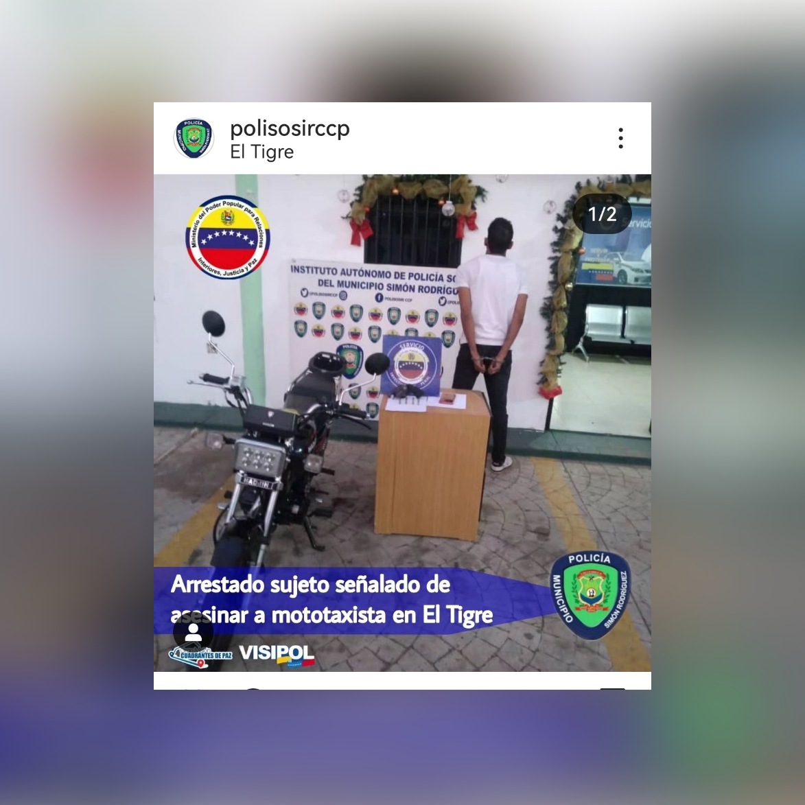 diarioelvistazo's tweet photo. 🔝 Policía Municipal de El Tigre confirma detención de presunto homicida y búsqueda de otro implicado en la muerte de joven mototaxista 🔝
✍️ El Vistazo difundió de forma extraoficial el 5 de enero. Lee todos los detalles aportados por #Polisosir: https://t.co/aezt9nOtCb https://t.co/DZkYxZosMX