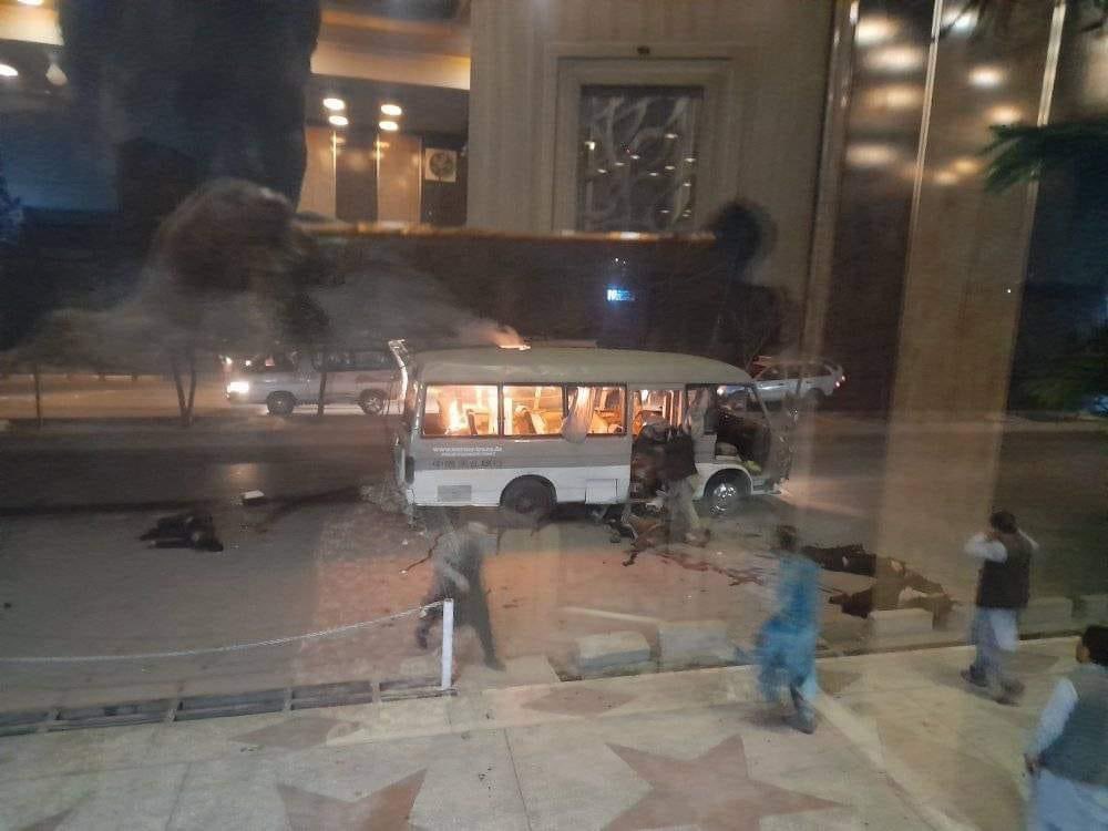 Buddha_Salsal's tweet photo. #Breaking
Moments ago, there was an explosion in the west of Kabul, Dasht Barchi, Qala -e- Nazir station.

 This explosion was caused by a mine and targeted a passenger car "Caoster".

#StopHazaraGenocide https://t.co/lcjZNUq5mc