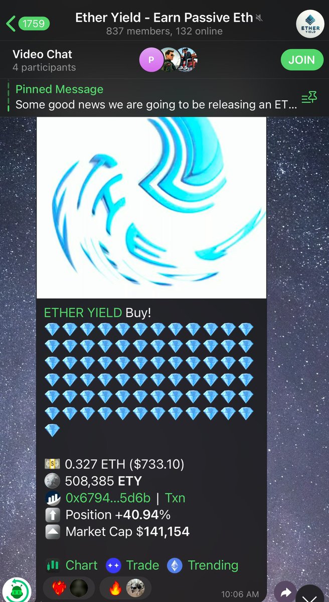 $ETY 💰📈🔥 ETHER YIELD @EtherYield 

90K ——> 450K ATH

141K ENTRY 💰

t.me/etheryieldeth

dextools.io/app/en/ether/p…