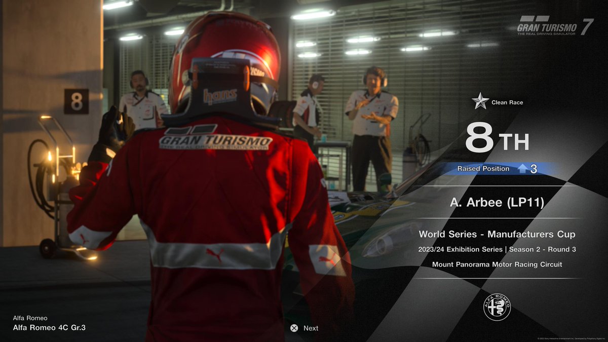 aimanRB's tweet photo. GTWS Manu Ex. S2 Rd.3
Mount Panorama
Q11 ➡️ P8
225pts
struggling with high speed cornering grip & rear stability of the car 😑
#GT7 #GranTurismo7 #LP11 https://t.co/3esKJNWcYA