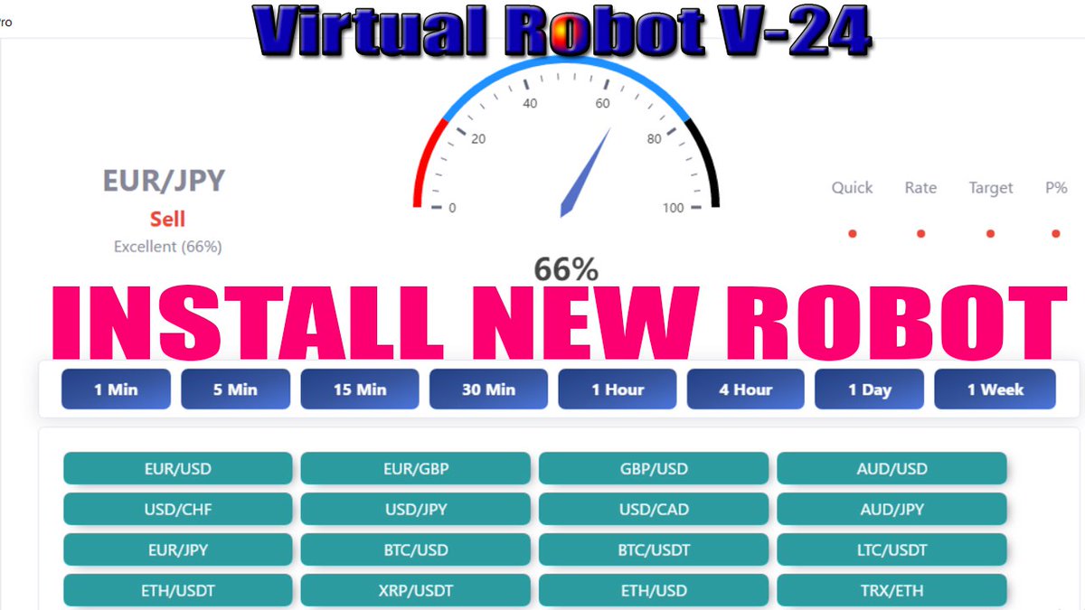 Trading_hwity's tweet image. Binary &amp;amp; Crypto Virtual Trading Robot V24 Pro New Latest Release!

#newtradingbot #robotv24pro #newrobotv24 #virtualrobotv24 
#CryptoTradingBot #robotv24 #virtualbotv24 #binarytradingbot
 #tradingrobot 

Virtual Robot V24 Pro: youtu.be/wbdk9VgzaGM