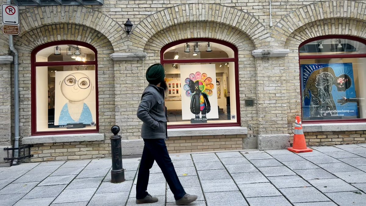 Walking down streets of beautiful Quebec  city.