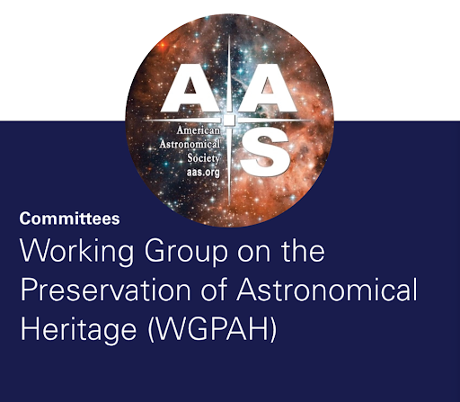#AAS243! Don’t forget to join @BartlettAstro (Jennifer Lynn Bartlett) at the open Working Group on the Preservation of Astronomical Heritage Annual Meeting tomorrow, Sunday Jan 7, 5:30 PM CT. Learn more: s.si.edu/3vi3YfE