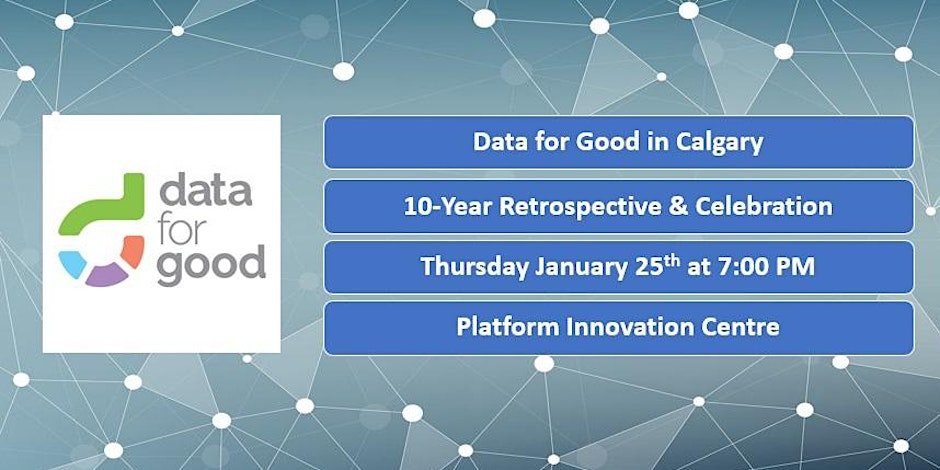 GenaRotstein's tweet image. Congrats @DataForGoodYYC on 10 years of #community engagement and #socialchange. Join the celebration on Jan 25th 7pm @PlatformCalgary 

eventbrite.ca/e/data-for-goo…

@CivicTechYYC @cityofcalgary @CalgFoundation