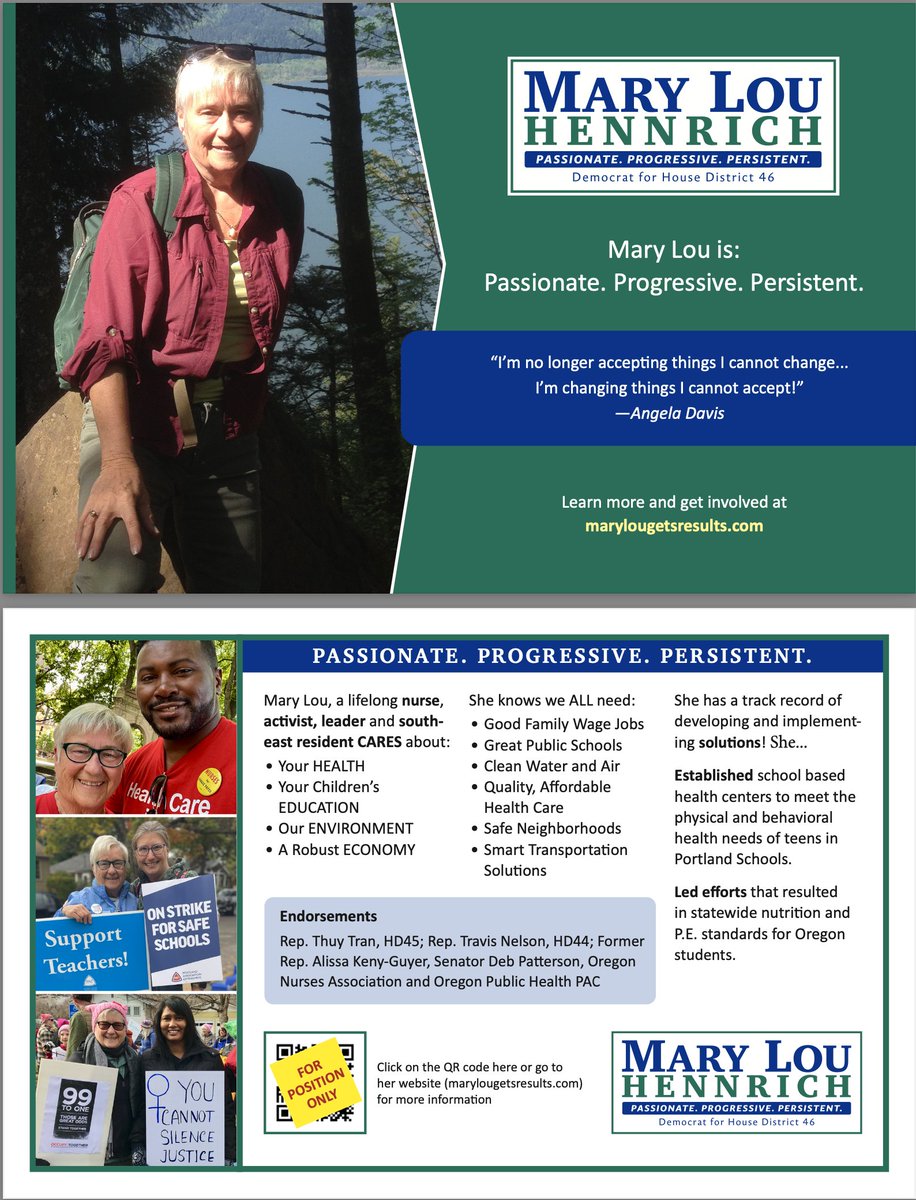 MLH4OR46's tweet photo. Earning a persons vote takes dedication. I just ordered 10,000 of these lit pieces to hand out as I knock on my first 10,000 doors in #OR46. They are being #Union printed right here in PNW. Supporting local jobs starts by using local suppliers. #MaryLouGetsResults https://t.co/lZyt9wF782