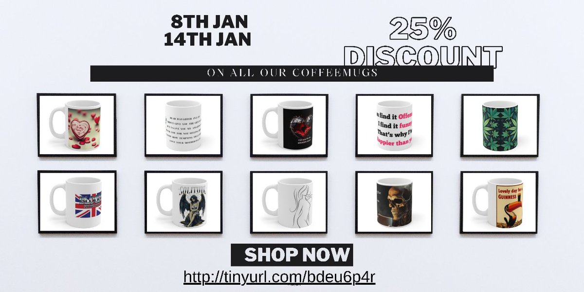 25% DISCOUNT on ALL Coffee Mugs tinyurl.com/yc8b6e8z  #AyrshireBizHour #BrandYorkshire
 #HarrogateHour #CheshireHour #NorthEastHour #ConnectingEssex #VintageWedHour #LincsHour
 #StockportHour