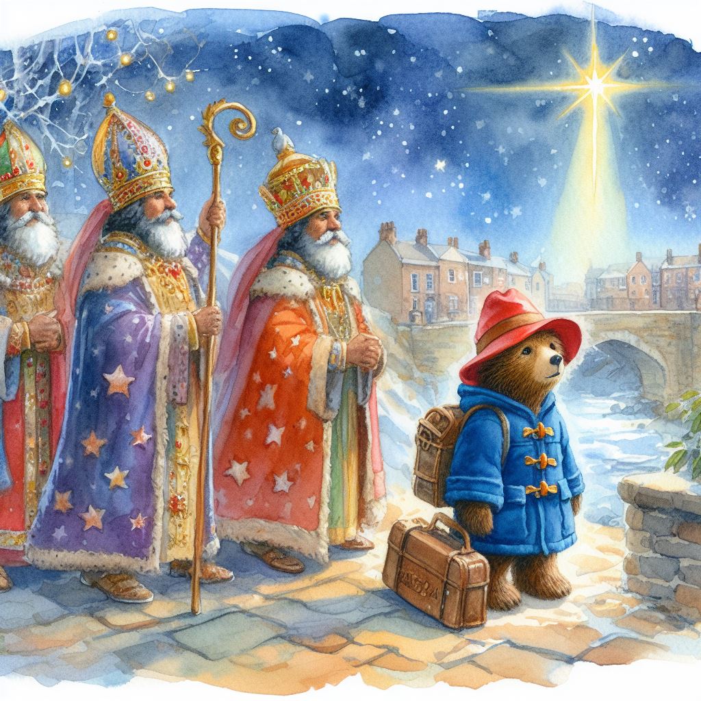 traddingtonbear's tweet photo. Traddington Bear joins the Three Magi, Melchior, Caspar, and Balthazar, in journeying to Bethlehem bearing gifts for the Christchild. https://t.co/XcXsZ5vxwP