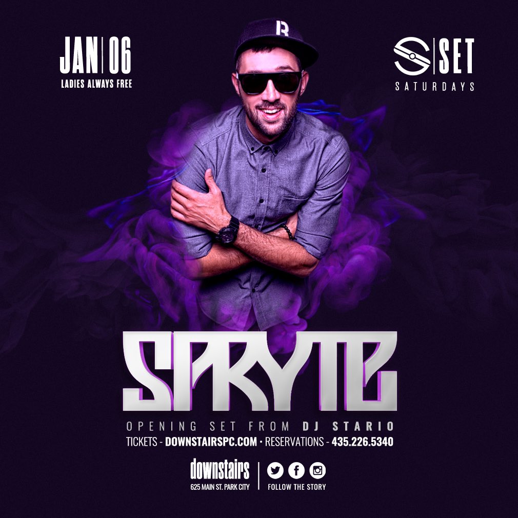 DownstairsPC's tweet photo. @djspryte on the 1’s and 2’s tonight! Come join us for some cocktails and let's party the night away! Opening set by @djstario. Call 435.226.5340 for more info and table reservations.  #partywithfriends #FOMO #ParkCity #djlife #nightlife #weekendvibes https://t.co/8xsFULpq2G
