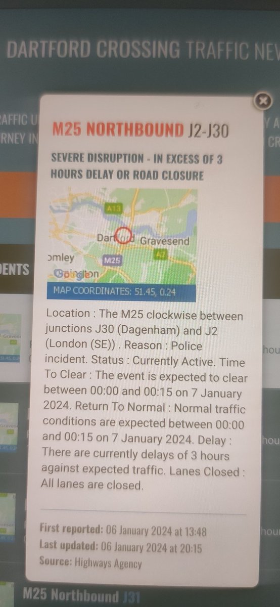 keriwinkle82's tweet photo. @HighwaysSEAST @kent_police This is not good enough. If it's not expected to reopen until tomorrow morning then you need to get traffic moving. You can't expect us to be stuck in our cars until then. This is disgraceful https://t.co/rwIxqCT6mD
