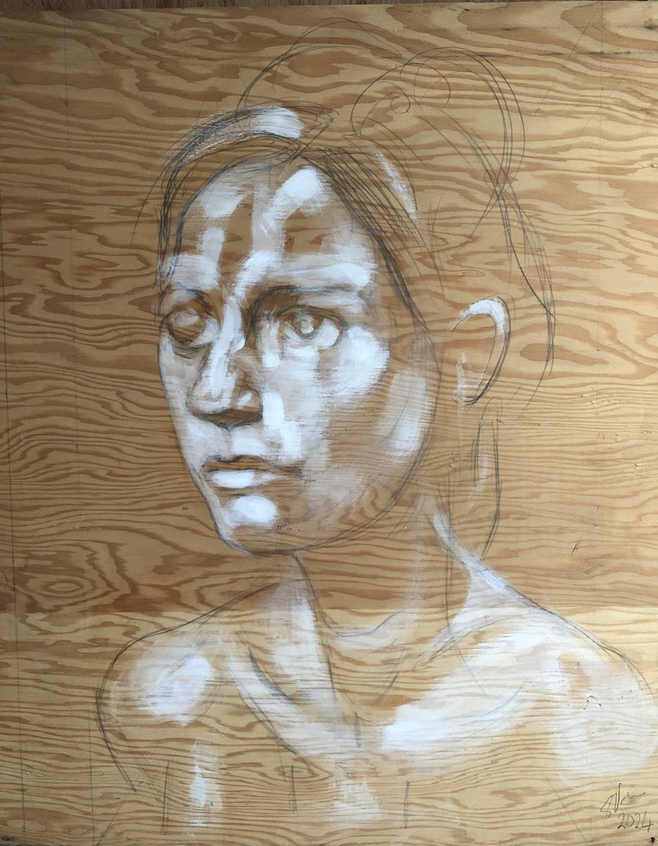 Painted this sans mes lunettes. Interesting :)

Gesso and graphite pencil on found ply. buymeacoffee.com/simonvine #ontheeasel #drawing #artmontreal #quebec #montreal #painting #art #artist #contemporarypainting #artnewzealand #montréal #québecart