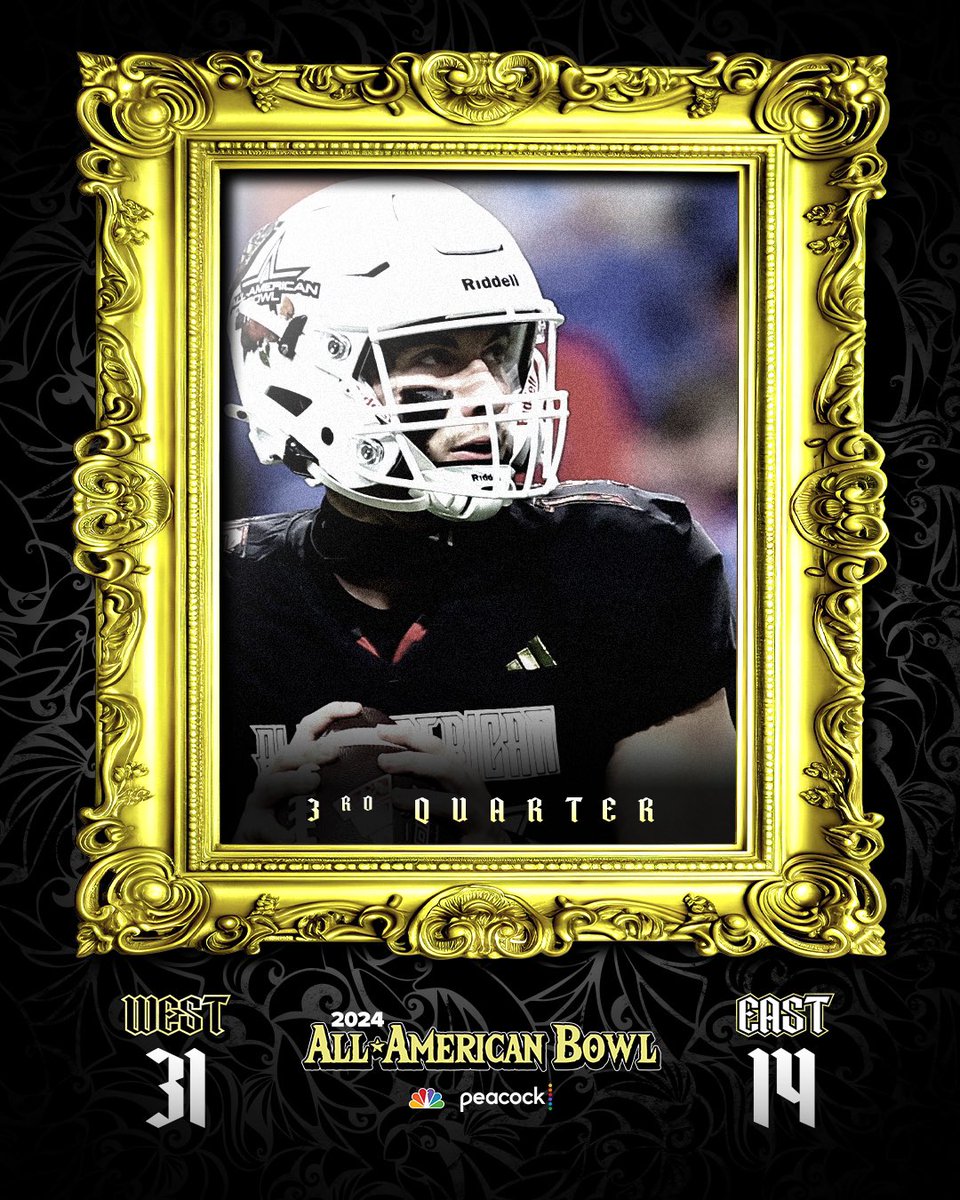 AABonNBC's tweet image. One More Quarter of High School Football 

#AABCO2ON4TION 👑🌹🏈

#AllAmericanBowl 🇺🇸