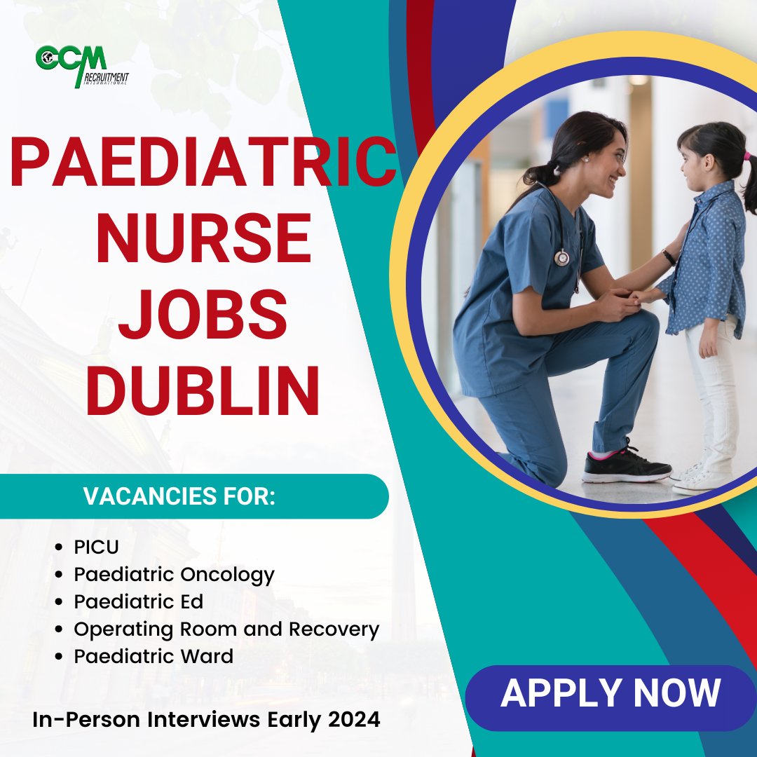 Paediatric Nurses, In-person interviews Early 2024 for fantastic opportunities in Dublin. Vacancies for #PICU, #PaedsOncology, #PaedsEmergencyDepartment, #OR &amp; #Recovery &amp; More. NMBI decision letter &amp; 2 yrs exp required. Apply at bit.ly/40fa1ft