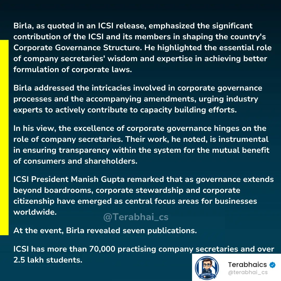 Terabhai_CS's tweet photo. #icsi #companysecretaries #corporategovernance #cs #csexecutive #csstudents https://t.co/YTeZM6AuaG