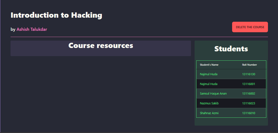 najmulhc's tweet photo. Another #fullstack day on #unitracks! Added student list to course pages and introduced a new feature for adding course textbooks in the backend. Despite small contributions. Thoughts on the project are welcome! #mernstack #reactjs #expressjs #nodejs #typescript #dailycoding π»π https://t.co/6NrdouMRoi